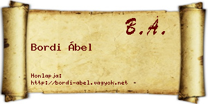 Bordi Ábel névjegykártya
